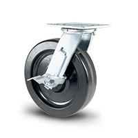 Phenolic swivel caster with brake