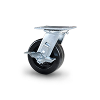 Phenolic swivel caster with brake