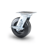 Phenolic swivel caster with brake