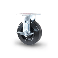 Phenolic rigid caster with brake